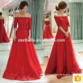 High End New Fashion Customize Red Dress Floor Length Fat Ladies Formal Evening Prom Dress 2017 Evening Gown